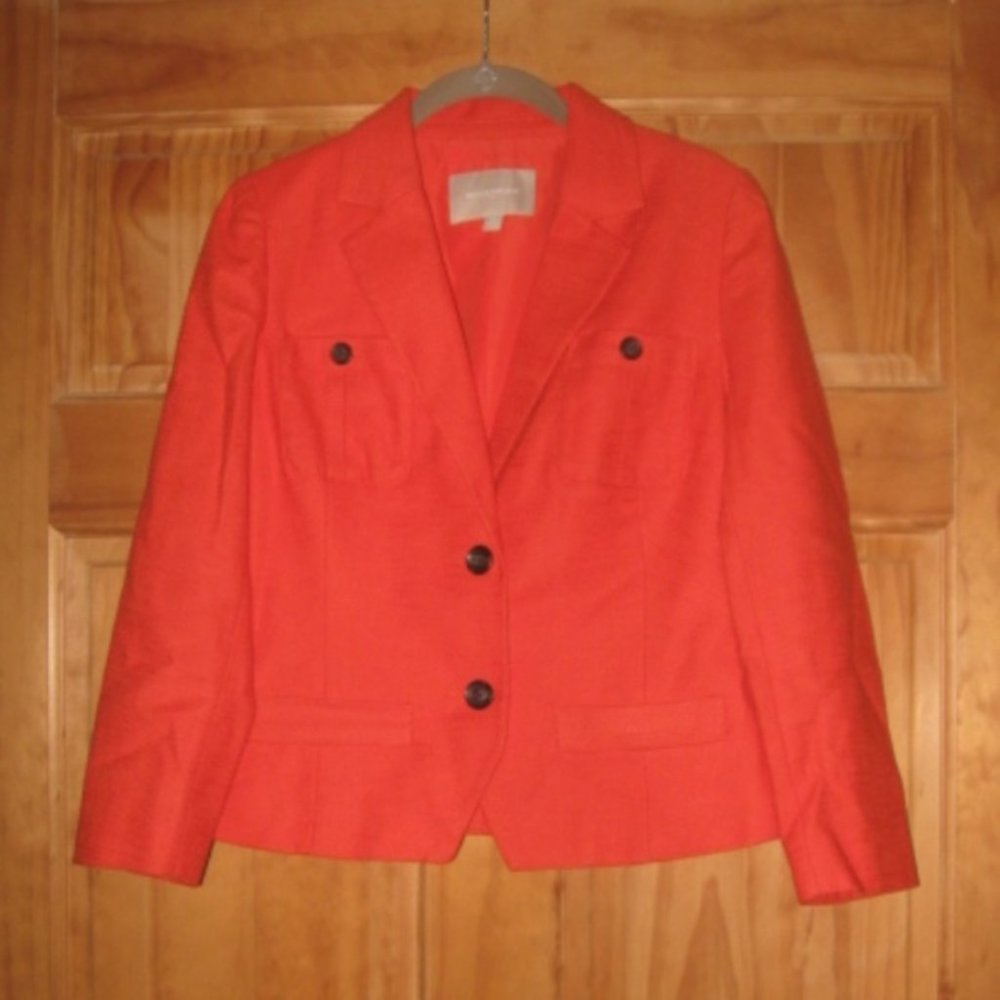 Banana Republic Orange Button Up Blazer